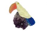 Фигурка тукан микро из офиокальцита.Вес 40-60 гр.