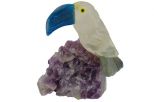 Фигурка тукан микро из розового кварца. Вес 40-60 гр.
