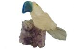 Фигурка тукан микро из розового кварца. Вес 40-60 гр.
