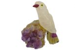 Фигурка сойка микро из розового кварца. Вес 40-60 гр.