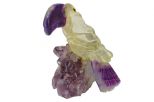 Фигурка тукан микро из цитрина. Вес 40-60 гр.