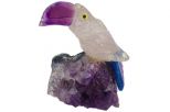 Фигурка тукан микро из аметиста. Вес 40-60 гр.