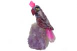 Фигурка попугай с хохолком микро из яшмы. Вес 40-60 гр.