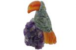 Фигурка тукан микро из яшмы. Вес 40-60 гр.