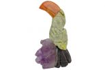 Фигурка тукан микро из яшмы. Вес 40-60 гр.