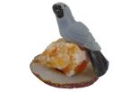 Фигурка попугай из оникса на агате. Вес 30-50 гр.