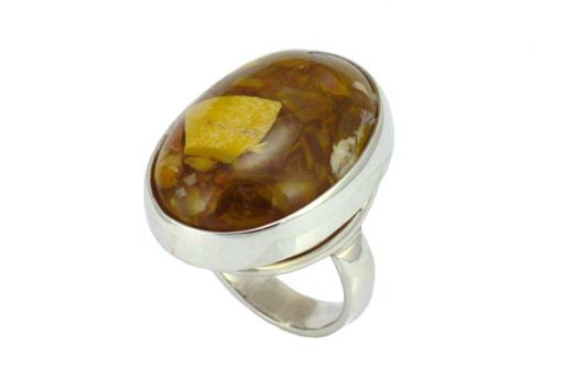 Кольцо из серебра 925 пробы с яшмой.