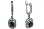 Серьги турмалин с фианитами. Вес 7,5 гр.