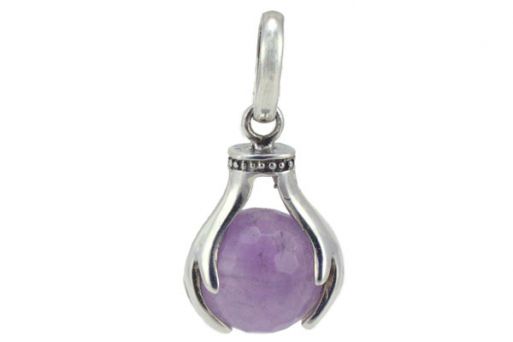 Серебряный кулон с аметистом 56642 купить в магазине Самоцветы мира