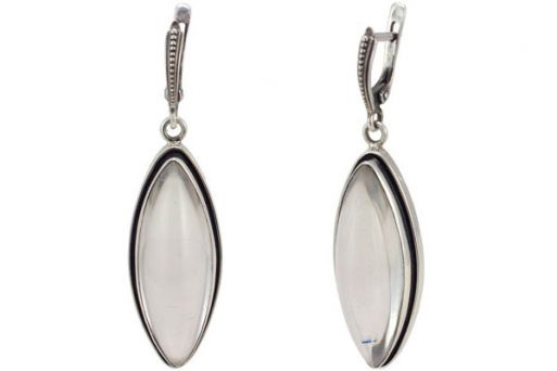 Серьги из серебра 925 пробы с горным хрусталём.