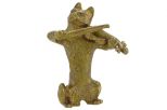 Фигурка из бронзы кот играет на скрипке 38х30х20 мм 57044