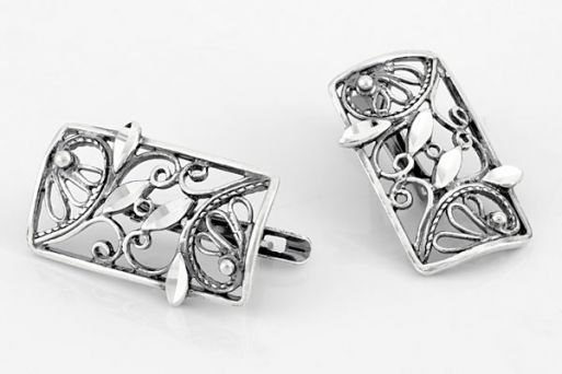 Серебряные серьги филигрань 57140 купить в магазине Самоцветы мира