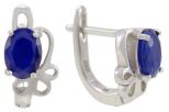 Серьги из серебра с сапфиром овал 5х7 мм 57528