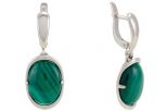 Серьги малахит. Вес 9,0 гр