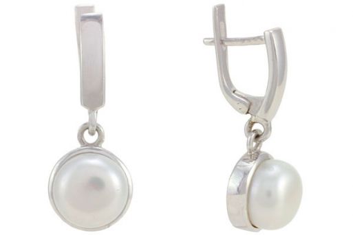 Серьги из серебра 925 пробы с жемчугом.