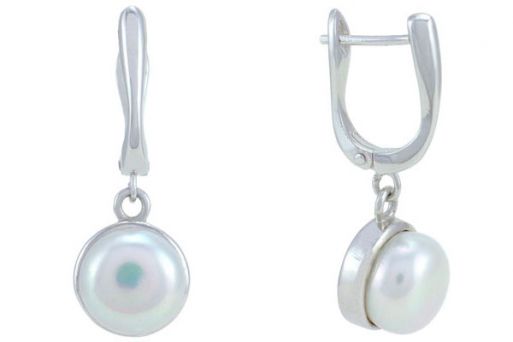 Серьги из серебра 925 пробы с жемчугом.