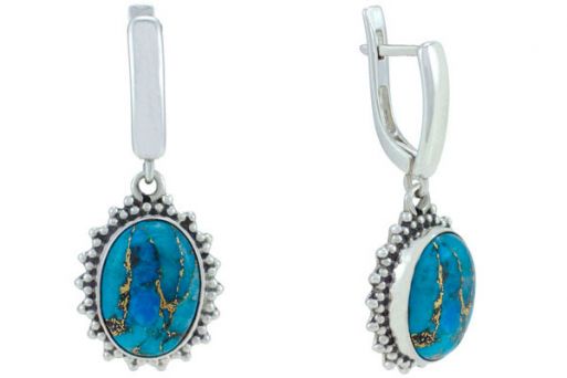 Серьги из серебра 925 пробы с бирюзой.