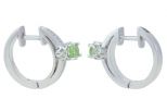 Серьги хризолит с фианитами. Вес 4,2 гр.
