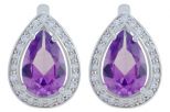 Серьги из серебра с александритом и фианитами капля 8х12 мм 57641