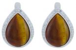 Серьги из серебра с тигровым глазом