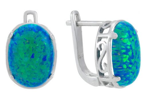 Серьги из серебра 925 пробы с опалом.
