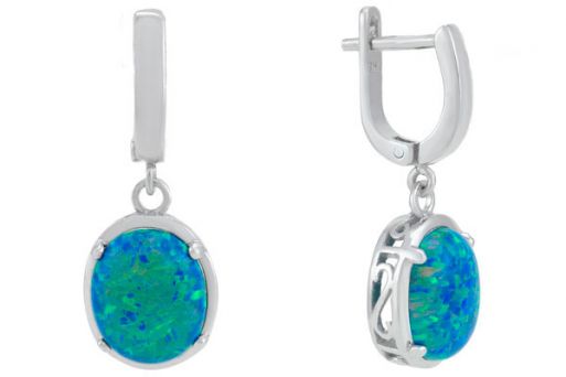 Серьги из серебра 925 пробы с опалом.
