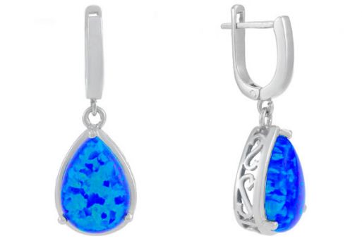 Серьги из серебра 925 пробы с опалом.