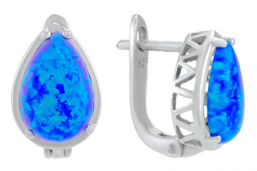 Серьги из серебра 925 пробы с опалом.