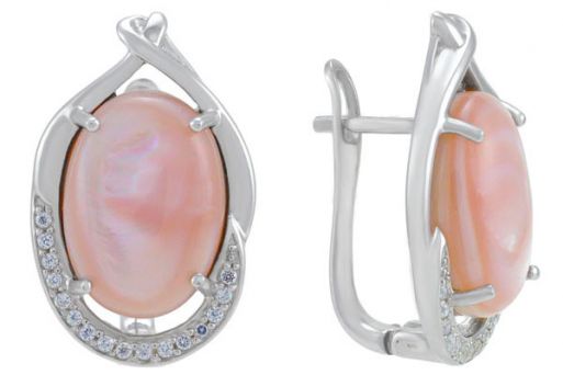 Серьги из серебра 925 пробы с перламутром.