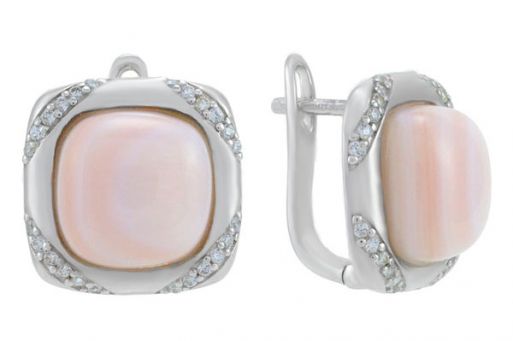 Серьги из серебра 925 пробы с перламутром.