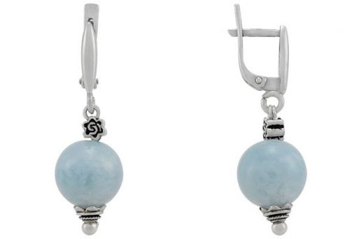 Серьги из серебра 925 пробы с бериллом.