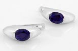 Серьги из серебра с сапфиром овал 6х8 мм 58130