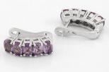 Серьги из серебра с аметистом 5 овалов 4х6 мм 58609