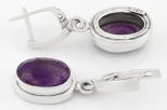 Серьги из серебра с аметистом овал 10х13 мм 58666