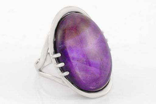 Серебряное кольцо с аметистом 58678 купить в магазине Самоцветы мира