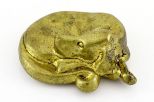Фигурка из бронзы пес-плоский 44х42х19 мм 58883