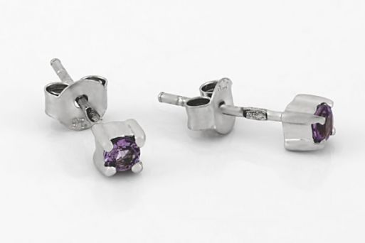 Серебряные серьги с аметистом 59134 купить в магазине Самоцветы мира