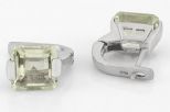 Серьги из серебра с празиолитом квадрат 10х10 мм 59448