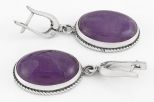 Серьги из серебра с аметистом овал 20х25 мм 59606