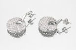 Серьги с фианитами кокошник. Вес 4,6 гр.