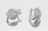 Серьги с фианитами полусфера. Вес 4,0 гр.