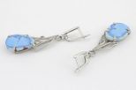 Серьги из мельхиора с бирюзой