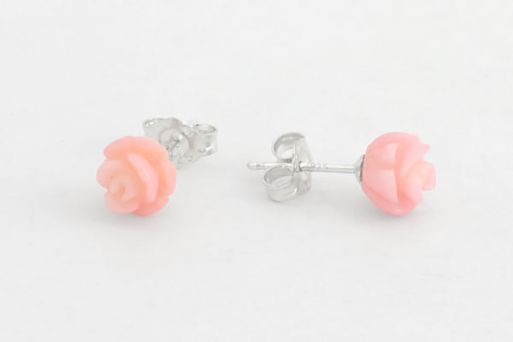 Серьги из серебра с Кораллом.