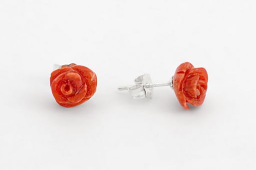 Серьги из серебра с Кораллом.