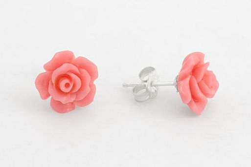 Серьги из серебра с Кораллом.