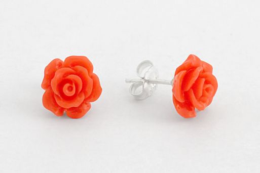 Серьги из серебра с Кораллом.