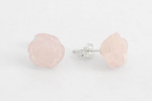 Серьги из серебра с Розовым кварцем.