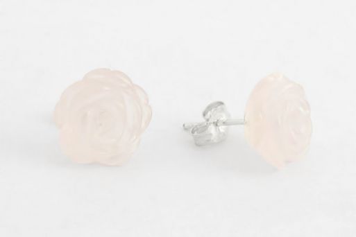 Серьги из серебра с Розовым кварцем.