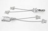Серьги из серебра бабочки на цепочке 61162