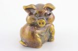 Фигурка из бронзы свинка весёлая 35х30х25 мм 61229